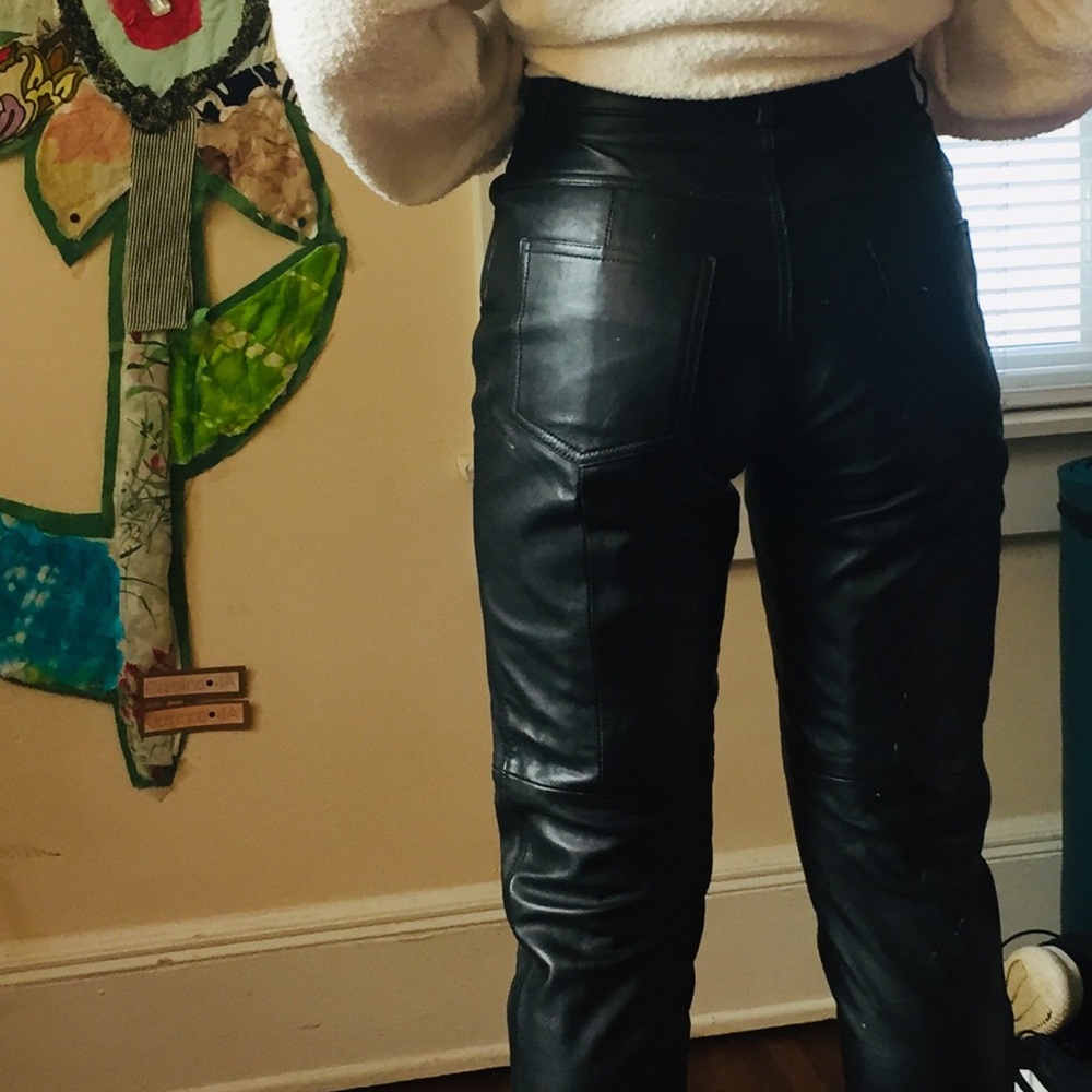 Fabulous black genuine leather jeans